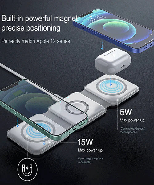 3-in-1 Wireless Charging Pad for All Your Devices!"Free Home Delivery